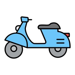 Vector Electric Scooter Filled Outline Icon Design