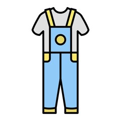 Vector Dungarees Filled Outline Icon Design