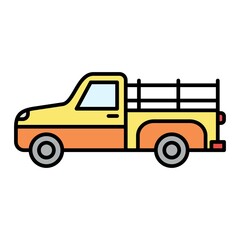 Vector Farmer Truck Filled Outline Icon Design