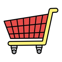 Vector Cart Filled Outline Icon Design