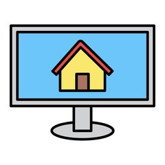 Vector Home page Filled Outline Icon Design