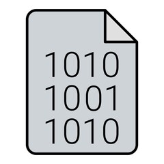 Vector Binary code Filled Outline Icon Design