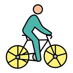 Vector Cycling Filled Outline Icon Design
