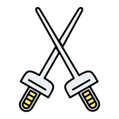 Vector Fencing Filled Outline Icon Design