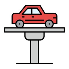 Vector Car Lifter Filled Outline Icon Design
