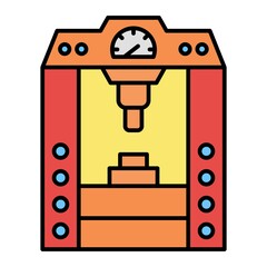 Vector Press Machine Filled Outline Icon Design