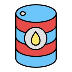 Obraz premium Vector Oil Barrel Filled Outline Icon Design