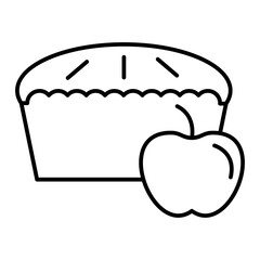 Vector Apple Pie Outline Icon Design