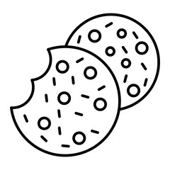 Vector Cookie Outline Icon Design