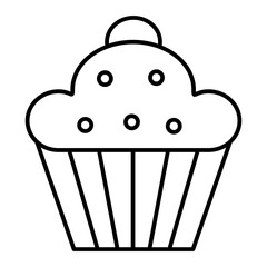 Vector Muffin Outline Icon Design