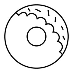 Vector Donut Outline Icon Design