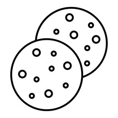 Vector Flat Bread Outline Icon Design