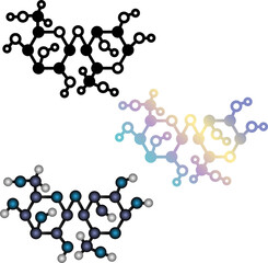 Lactose molecule vector illustration set. 3d, realistic, icon and artistic design. illustration for lactose intolerance, diary and milk products