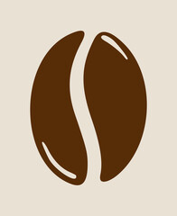 One roasted coffee bean icon
