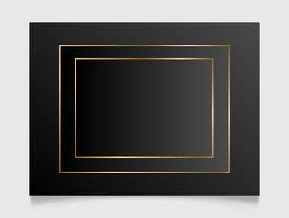Golden shiny glowing blank frame