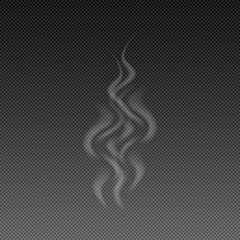 Smoke with black transparent background. Vector illustration.