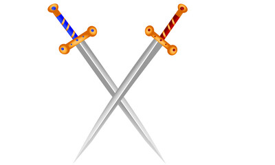 golden middle ages sword weapon for a knife fight