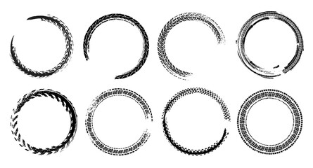 Skid Marks Circles Set. Isolated vector illustration - 442918401