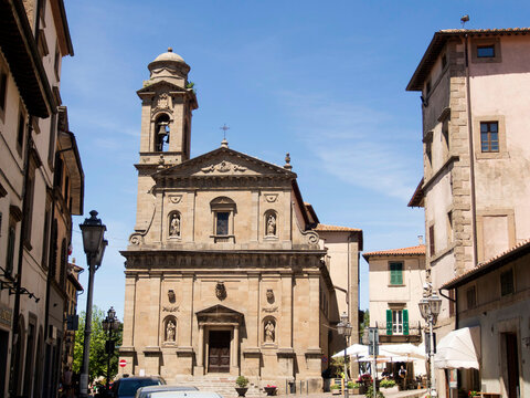 Italia, Toscana, Grosseto, Monte Amiata, il paese di Castel del Piano. La chiesa della Propositura.