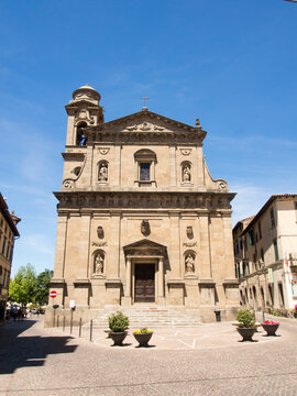 Italia, Toscana, Grosseto, Monte Amiata, il paese di Castel del Piano. La chiesa della Propositura.