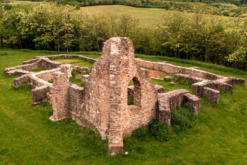 Schlosberg temple riuns in Macseknadasd Hungary. Amazoing ancient monument ruins near by Pecs city...