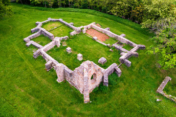 Schlosberg temple riuns in Macseknadasd Hungary. Amazoing ancient monument ruins near by Pecs city...