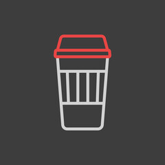 Takeaway paper coffee cup vector flat icon