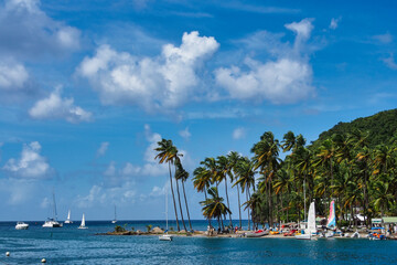 Marigot Bay in St Lucia in the Caribbean Sea, Lesser Antilles, West Indies