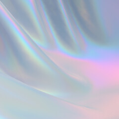 Modern abstract pastel iridescent holographic foil background. 3d render.