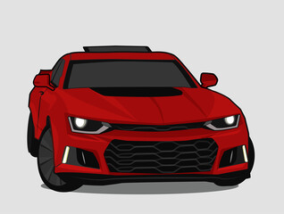Plakat cartoon red car vector