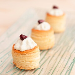 isolated vol au vent with cheese