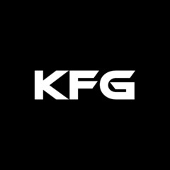 KFG letter logo design with black background in illustrator, vector logo modern alphabet font overlap style. calligraphy designs for logo, Poster, Invitation, etc.
