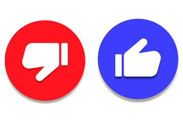 Linnear thumbs up and thumbs down. Social media concept. Like and dislike. Vector illustration.