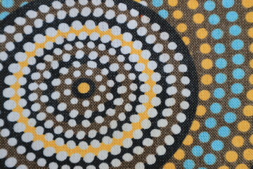 Closeup detail of multi color fabric texture.