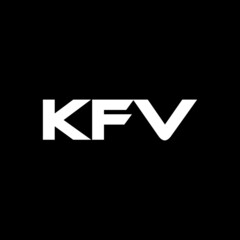 KFV letter logo design with black background in illustrator, vector logo modern alphabet font overlap style. calligraphy designs for logo, Poster, Invitation, etc.
