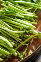 Water parsley vegetable, spicy soup 