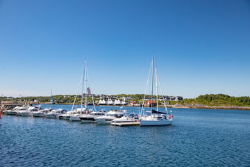 Fototapeta na wymiar Brønnøysund Guest marina in beautiful summer day,Helgeland,Nordland county,scandinavia,Europe