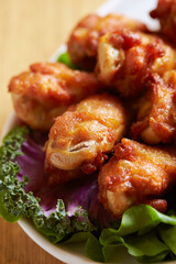 Vietnamese food, wings with vegetables