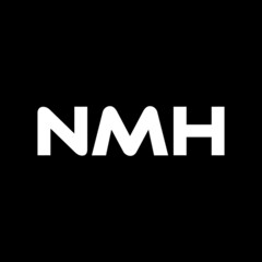 NMH letter logo design with black background in illustrator, vector logo modern alphabet font overlap style. calligraphy designs for logo, Poster, Invitation, etc.