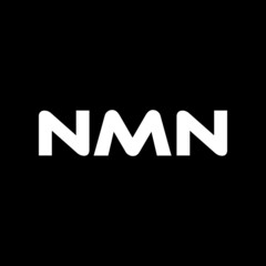 NMN letter logo design with black background in illustrator, vector logo modern alphabet font overlap style. calligraphy designs for logo, Poster, Invitation, etc.