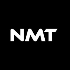NMT letter logo design with black background in illustrator, vector logo modern alphabet font overlap style. calligraphy designs for logo, Poster, Invitation, etc.