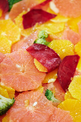 close up of sliced fruits