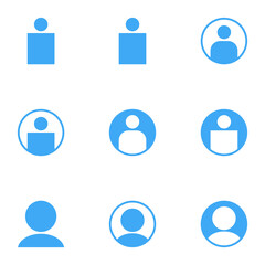 Person icon set on white background. vector.