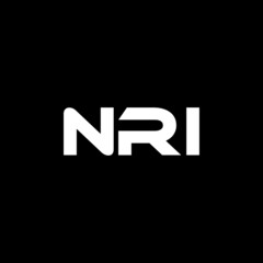 NRI letter logo design with black background in illustrator, vector logo modern alphabet font overlap style. calligraphy designs for logo, Poster, Invitation, etc.