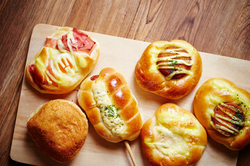 Fresh bread shot in the studio