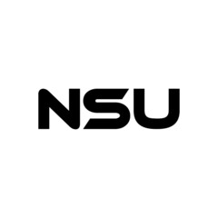 NSU letter logo design with white background in illustrator, vector logo modern alphabet font overlap style. calligraphy designs for logo, Poster, Invitation, etc.