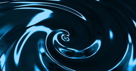 Image of 3d metallic blue liquid swirling and flowing smoothly 