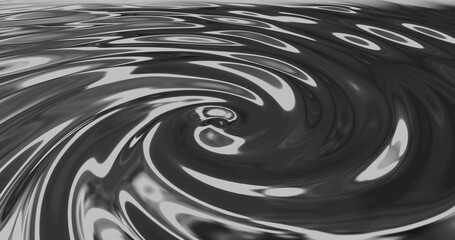 Image of 3d metallic silver grey liquid swirling and flowing smoothly 