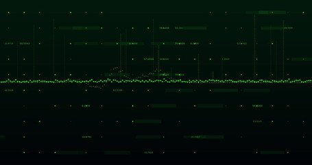 Green graph moving against black background