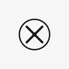 Cross button icon. Cancel, close page button for web and mobile UI design.